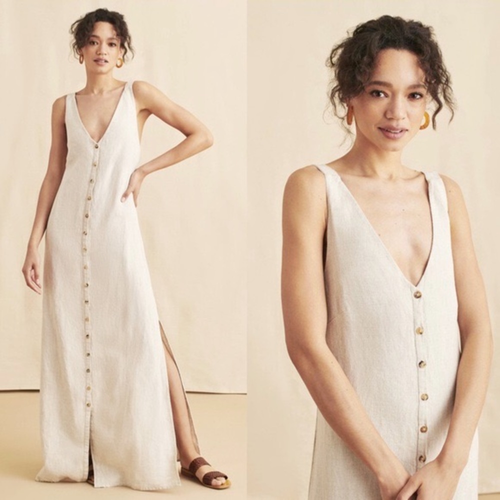 Faherty Big Sur Linen Maxi Dress size XS